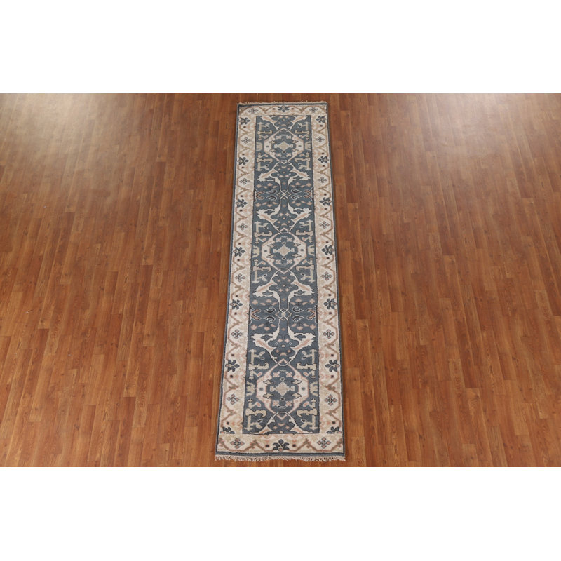 Tapis de couloir bleu Oushak 3 x 10