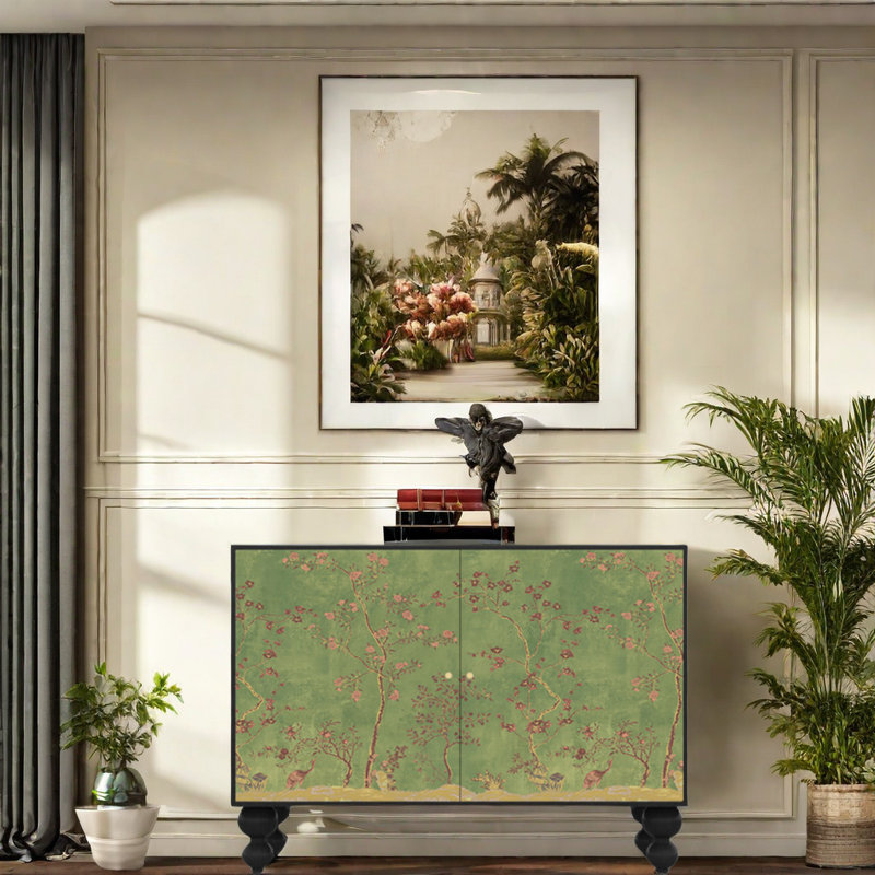 Multi-function Storage Entry Cabinet Solid Wood Accent Cabinet