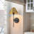 1-Light Brushed Gold Dimmable Wall Sconce Iron Wallchiere