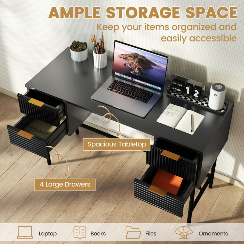 Metal Base Computer Desk