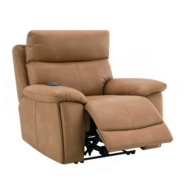 Chavis Brown Leather Aire Power Motion Recliner W/USB & Power Headrest