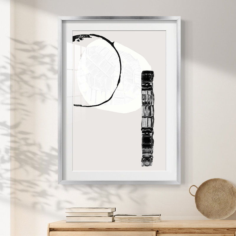Zen Shapes II -Framed Print, 25.5" H x 17.5" W, Silver