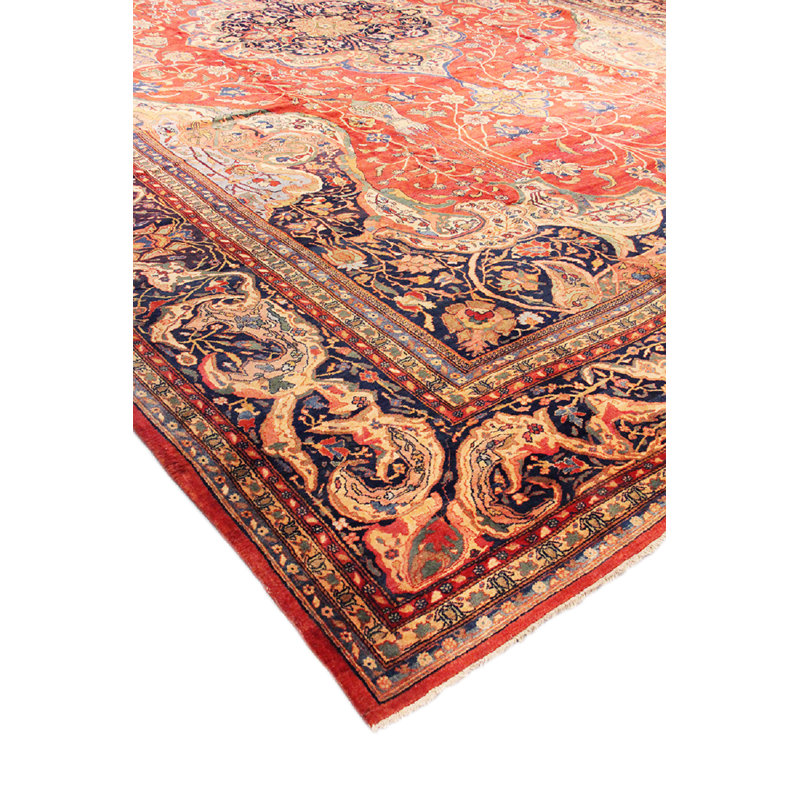 Antique One-of-a-Kind Rectangle 13'10" X 20'3" Hand Knotted Area Rug