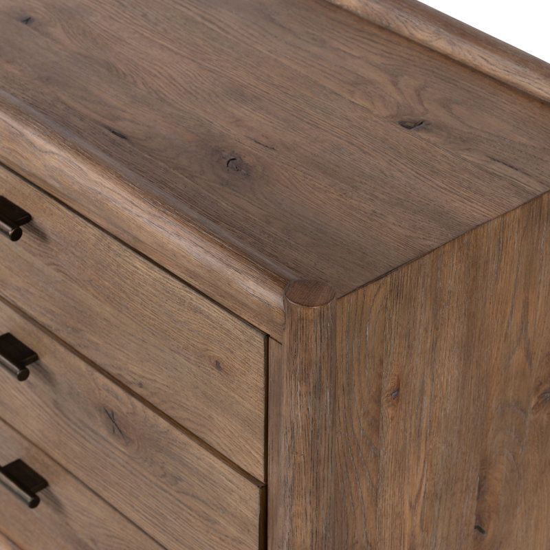 Glenview 3 - Drawer Solid Wood Nightstand, Weathred Oak