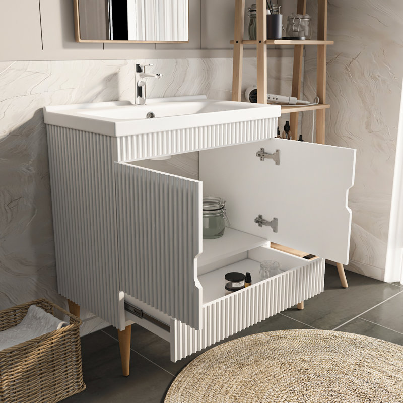 Sahra Bathroom Vanity, White, 80cm