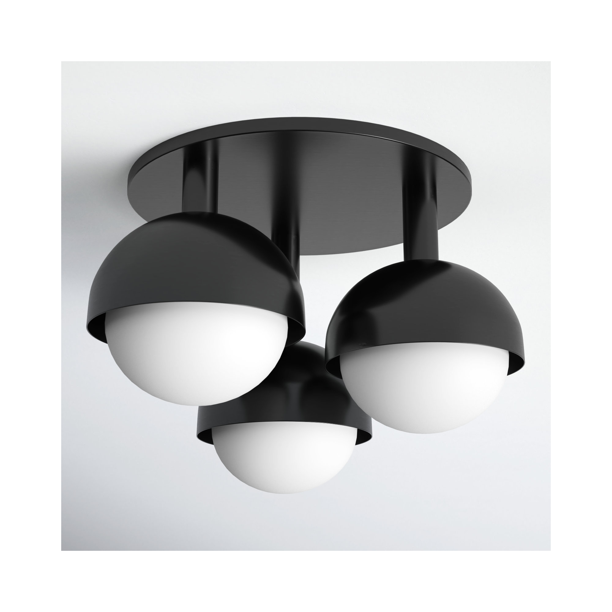 Weston 3 Light Glass Semi Flush Mount, Old Bronze