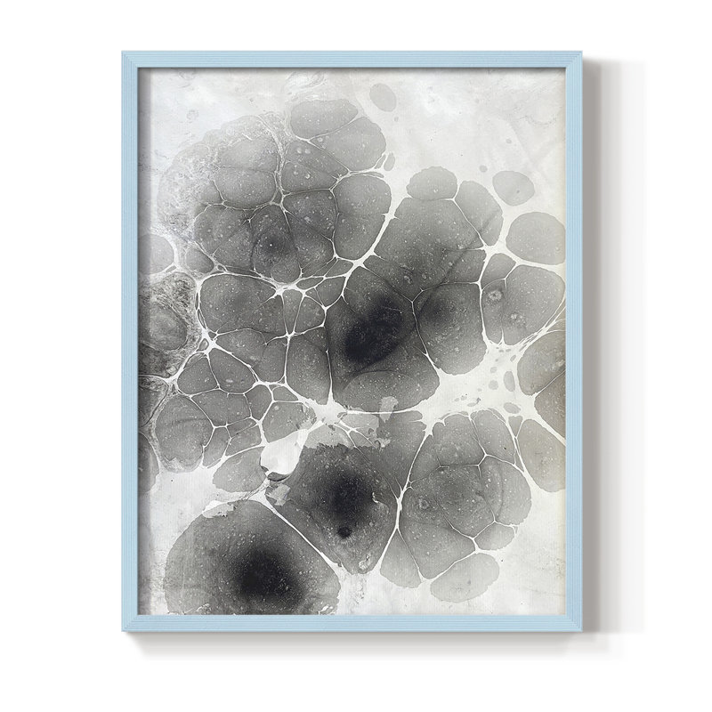 Marbling XI Framed Print - Solid Wood