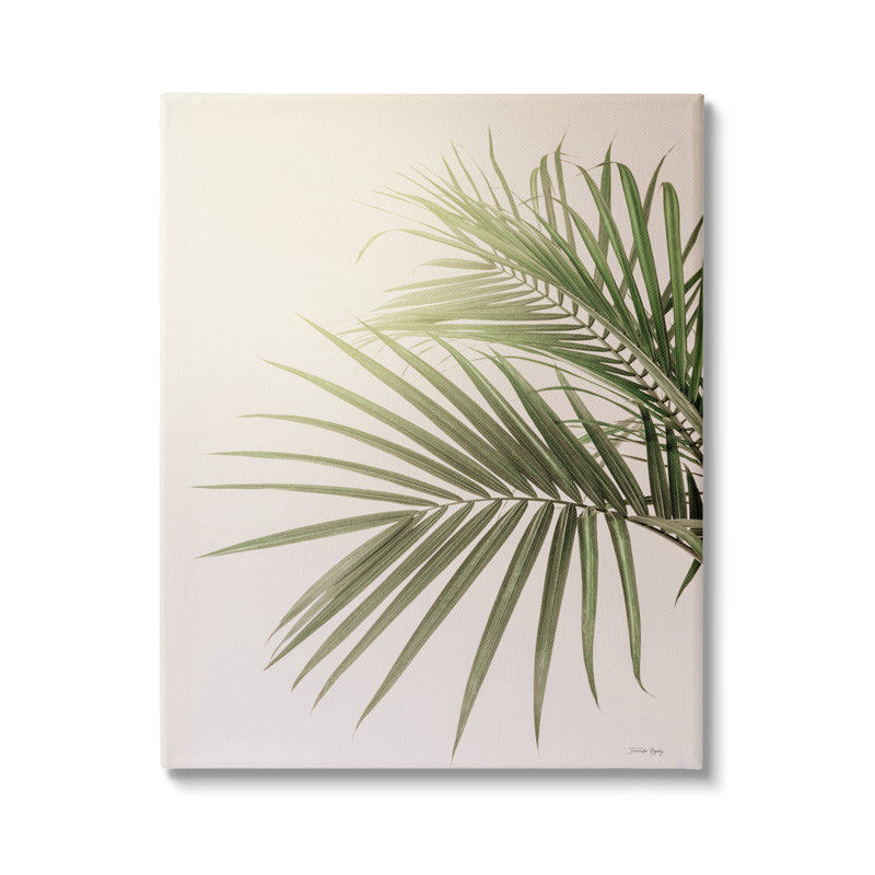 «Minimal Palm Leaves Sunlit Tropical House Plant» par Jennifer Rigsby - Photographie de cadre flottant sur toile