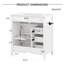 Meuble-lavabo autoportant de 30 pouces avec lavabo en bois de pin massif et céramique Barnwell-133529642-133529641