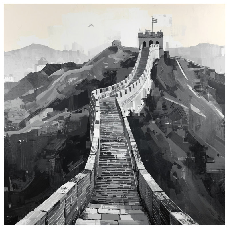 Coussins décoratifs Great Wall of China, 18 x 18 pouces