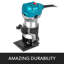 Compact Router 1.25HP With Fixed Base, Plunge Base and Tilt Base, Variable