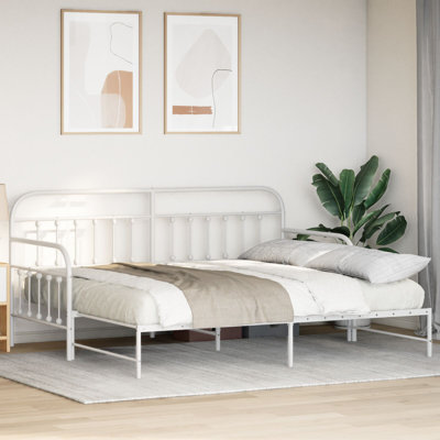 Beds & Bed Frames White Metal Durable Bed Frame