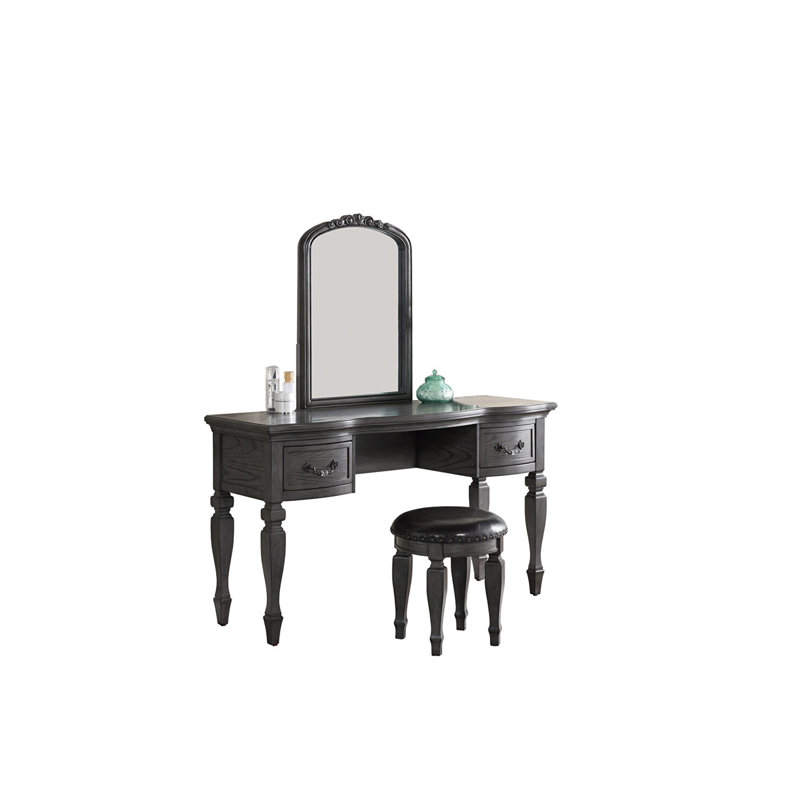 Ensemble de coiffeuse en bois, Gris