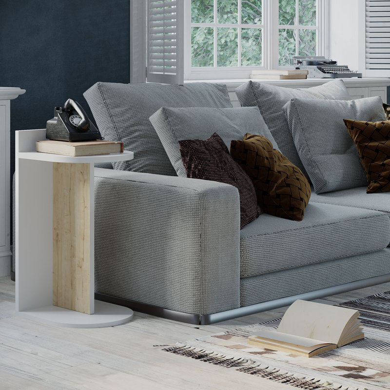 Aideen End Table, White/Oak
