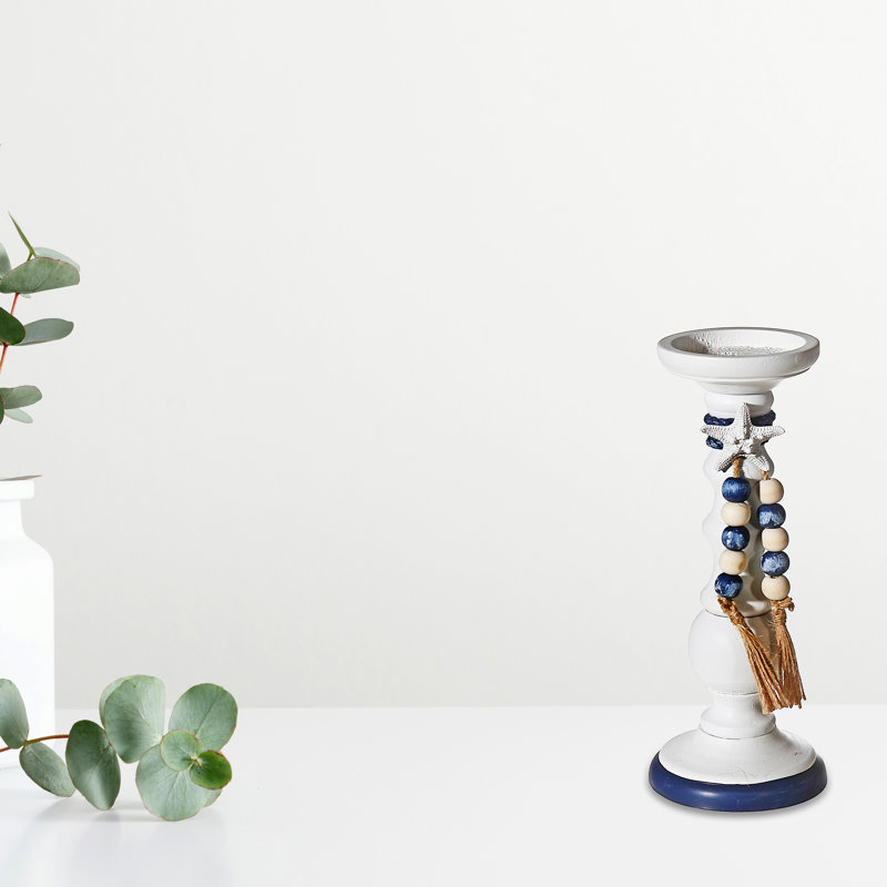 11.25'' H Wood Tabletop Candlestick