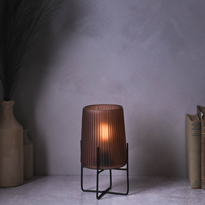 Atrina Glass Table Lamp, Frosted Coffee