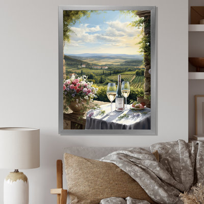 «Vineyard Romantic Charm Landscape», reproduction d'art sur toile