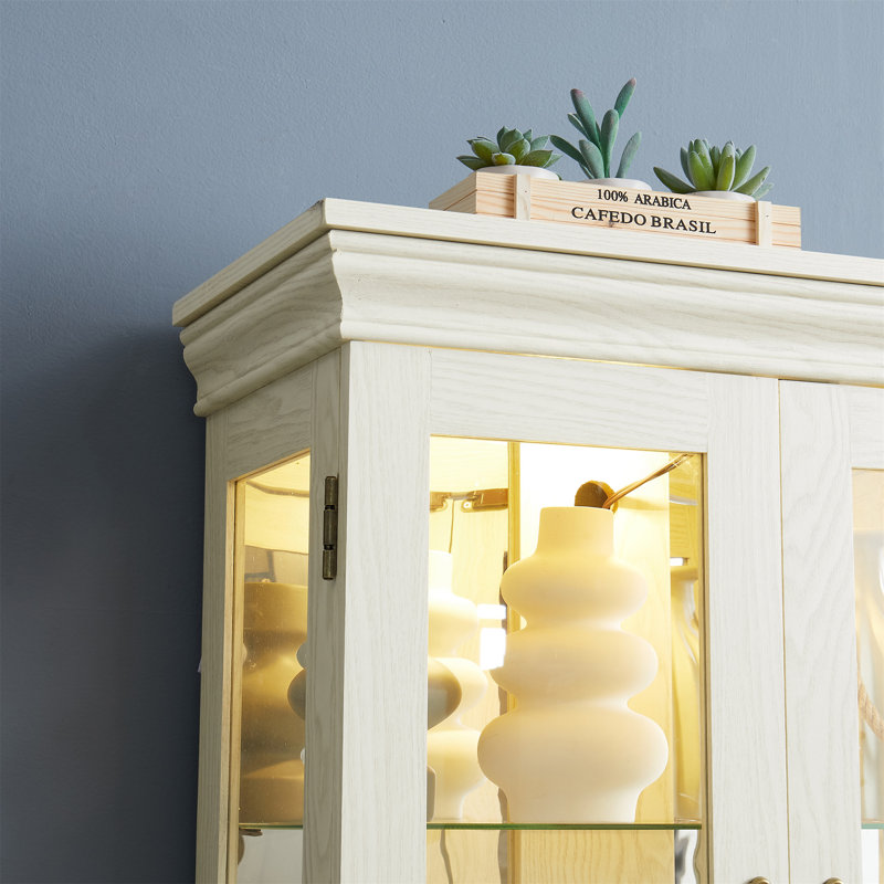 Vitrine lumineuse vitrée, Blanc antique