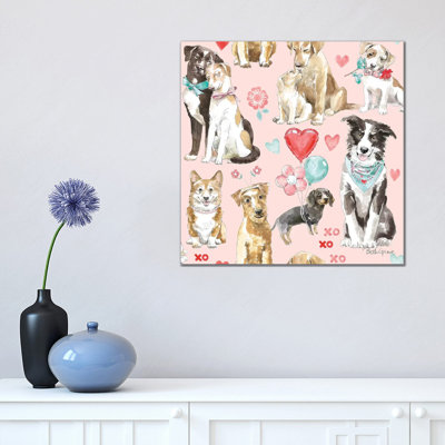 Paws of Love Pattern IB 1 Piece Wrapped Canvas Wall Art