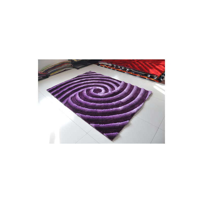 Tapis à poil long mauve, Rectangle 7 pi 11 po x 9 pi 10 po