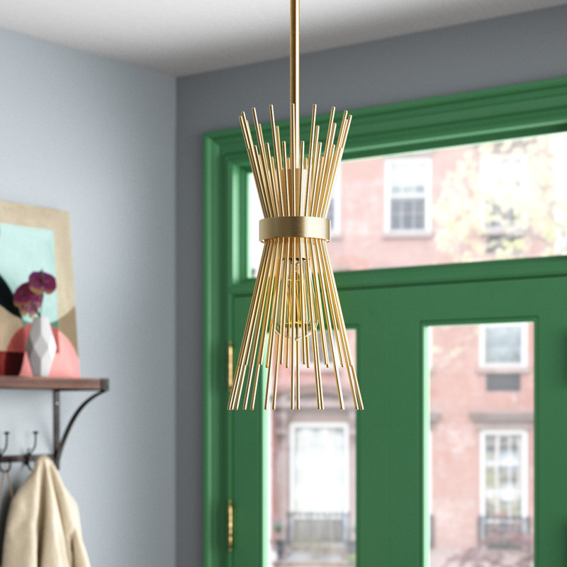 Luminaire suspendu unique en forme de sablier à 1 lumière Andromeda, Doré