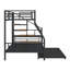 Lit superposé simple au-dessus de double avec gigogne et escalier de rangement Akbez-490001511