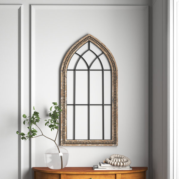 Rustic Arched Wood Window Frame Set of 2 Antique Farmhouse