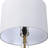Glass Table Lamp With Brass Base And White Drum Shade