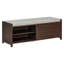 Banc à chaussures avec rangement et coussin, banc de rangement à volets vieillis avec charme rétro pour le salon, vestibule (espresso)-130151023