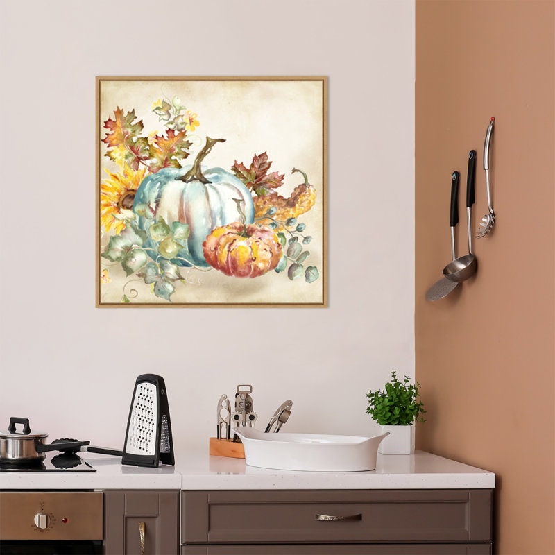 «Watercolor Harvest Pumpkin III» par Tre Sorelle Studios - Art encadré sur toile