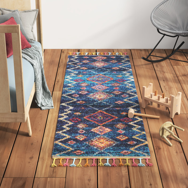 Raul Rug, Runner 2'3" x 8', Blue/Yellow/Orange
