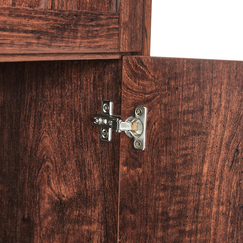 4-shelf 8-door Walnut Cabinet - Add Storage To Your Guest Room Keep Garage Tools Organized