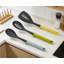 Ensemble 3 pièces d'ustensiles de cuisine en nylon avec porte-outils - Cuillères résistantes à la chaleur et Turner pour batterie de cuisine antiadhésive, outils de cuisson sans égratignures