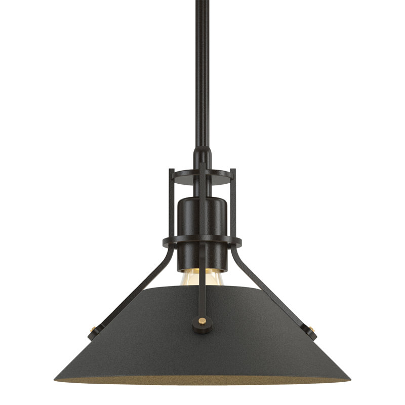 Henry 1 - Light Single Cone Pendant, Oil Rubbed Bronze, Natural Iron
