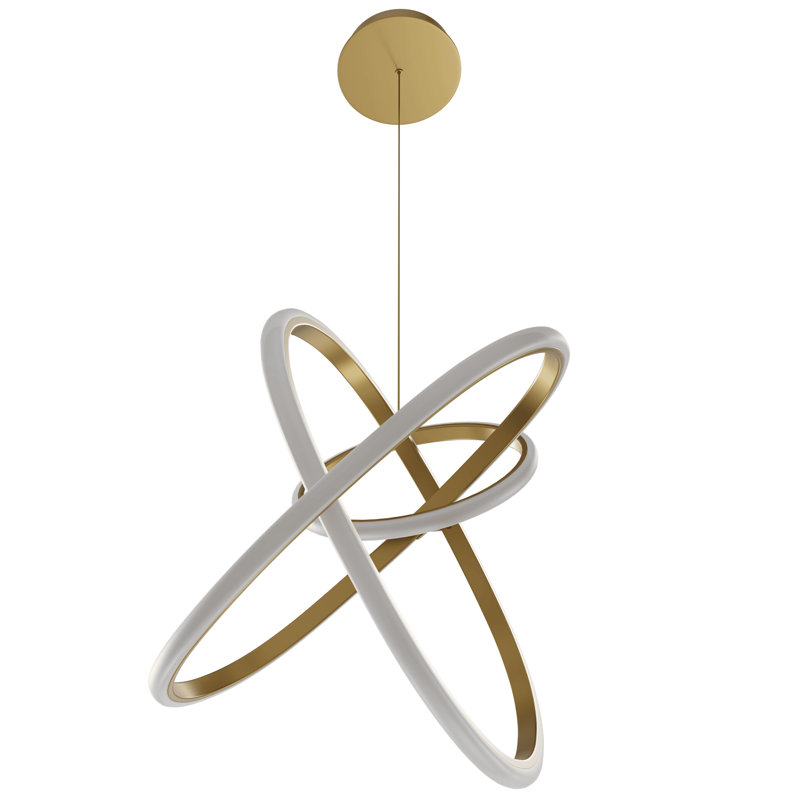 Luminaire suspendu géométrique à del 1 lumière unique Gro, Or