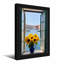 Paysage et nature tournesols dans un vase bleu vue de la fenêtre scène de port-121371094-121371091-121371090