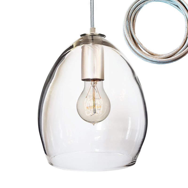 1 - Light Pendant, Clear, Nickel, Yes