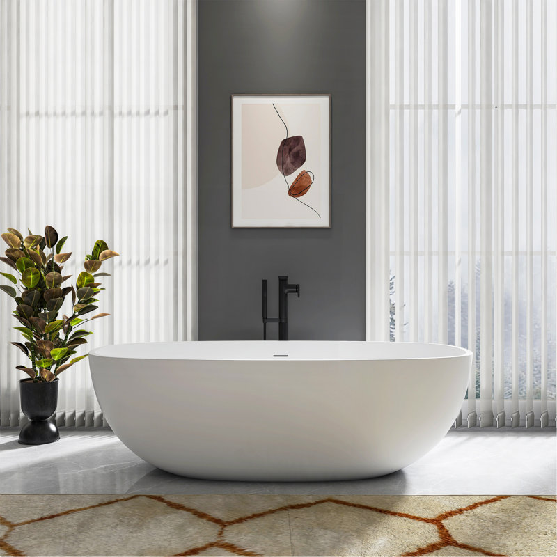 Baignoire de trempage autoportante de 71 pouces pour salle de bain