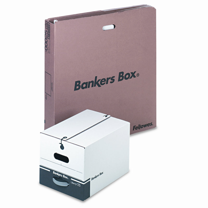 White and Blue Medium-Duty Corrugated Paper Storage Box