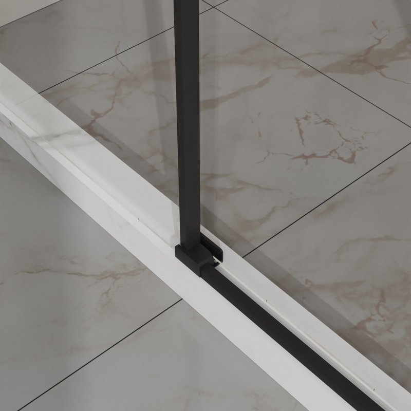 Porte de douche noire coulissante lisse pour une élégance facile dans la salle de bain