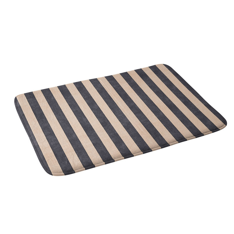 Daniel Coulmann STRIPES 001 P Basaltic Memory Foam Bath Mat, Single - 17" L x 24" W