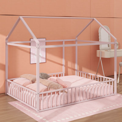 Full Size Metal House-Style Bed Frame
