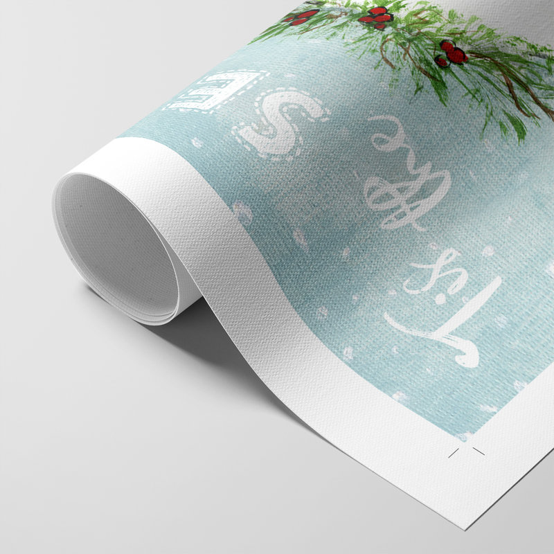 Jolly Snowman I - Impression sur toile seulement - NON-CADRE, H 12 po x l 8 po