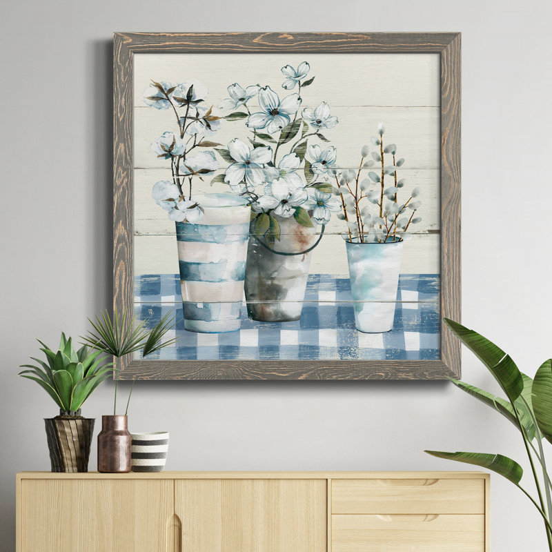 Ocean Tides - Peinture sur toile encadrée, Cadre gris, H 34,5 po x l 34,5 po x P 1 po