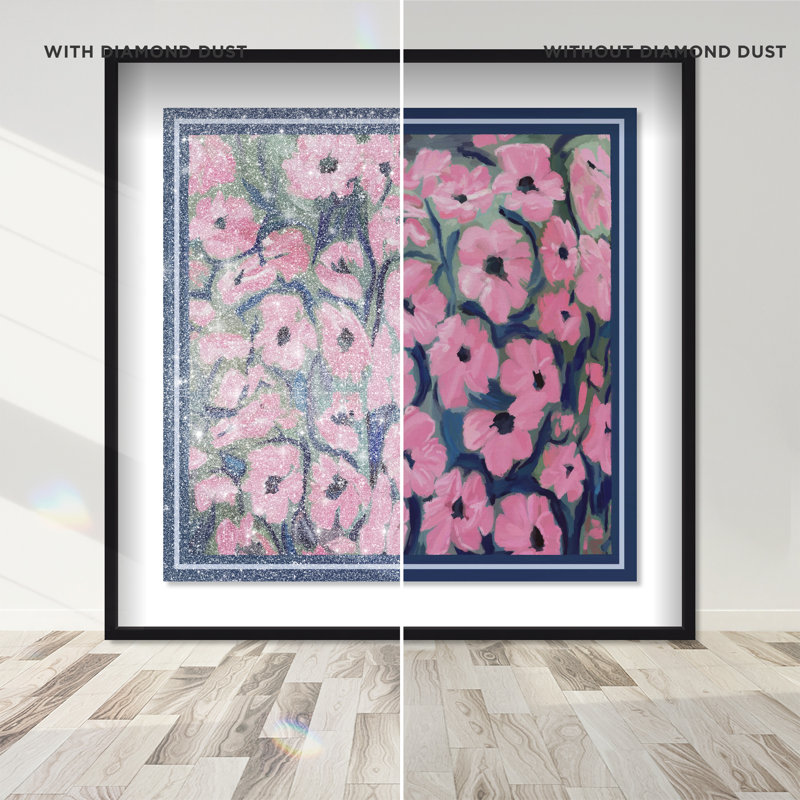 Night Blooms Print by Oliver Gal, 13.5"H x 13.5"W, Black Shadowbox