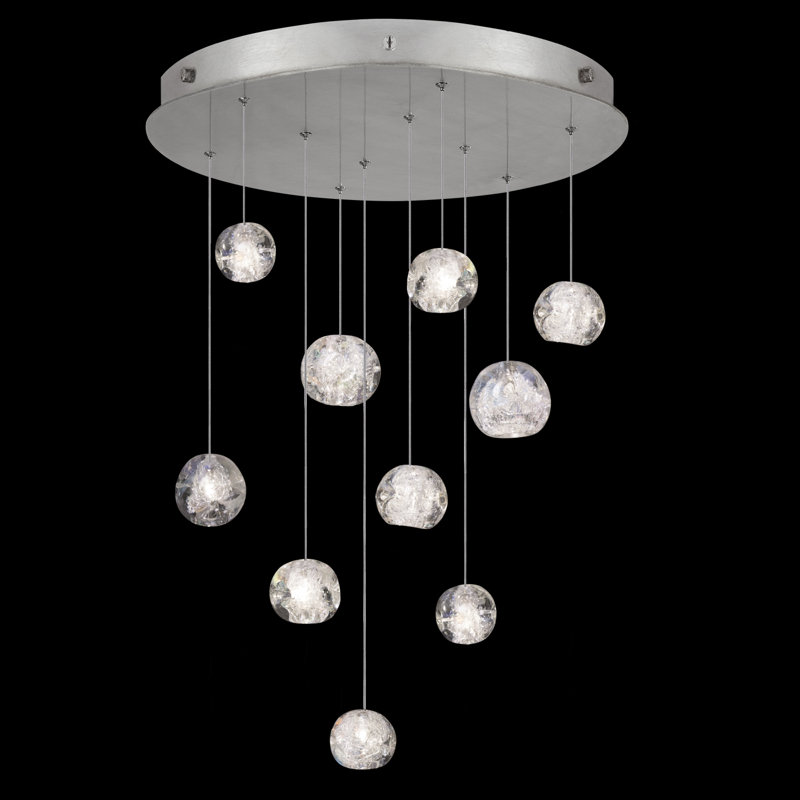 Luminaire suspendu rond 22 po Natural Inspirations, Argent