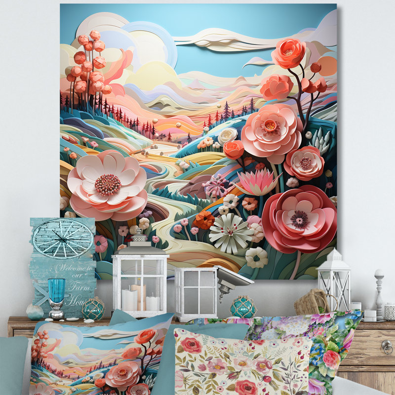 Kawaii Sweet Blossoms Wonderland, H 30 po x l 30 po, Cadre photo noir