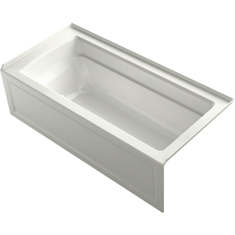 Archer 66" X 32" Integral Apron Heated Bubblemassage Air Bath with Left-Hand Drain, Dune, Right