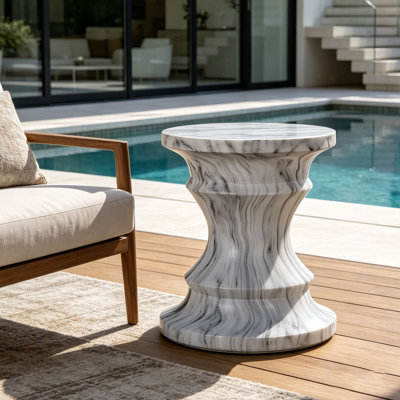Tables de bout d'extérieur en ciment