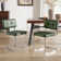 Aveon 19.3" H Mid Century Modern Tufted Leather Side Dining Chair with Steel Frame